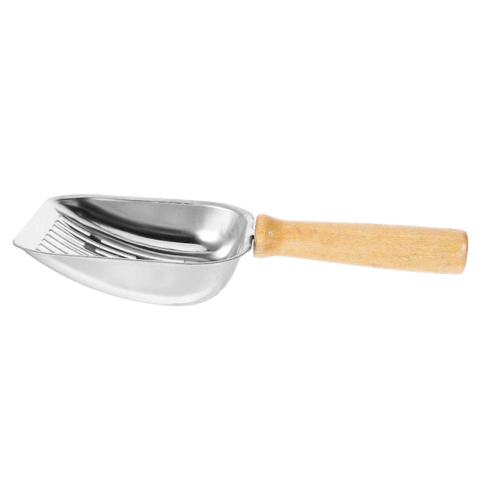 Kitten Litter Box Tool Stainless Steel Cat Litter Scoop Non-Stick Poop Scooping Tool for Pet Care 1Set