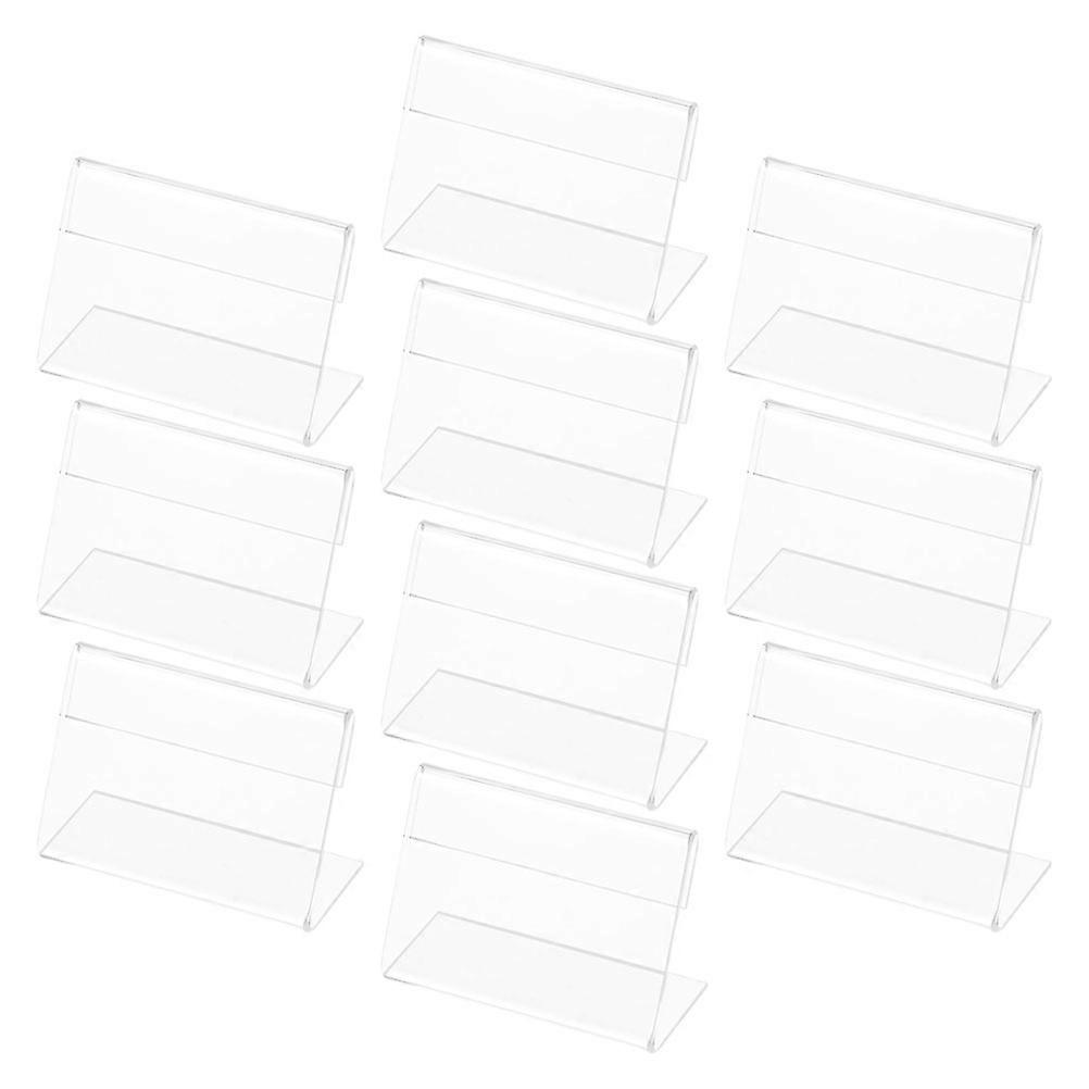 Mini Sign Display Holder Transparent Acrylic Horizontal Style For Business Owners Name Tags 10Pcs