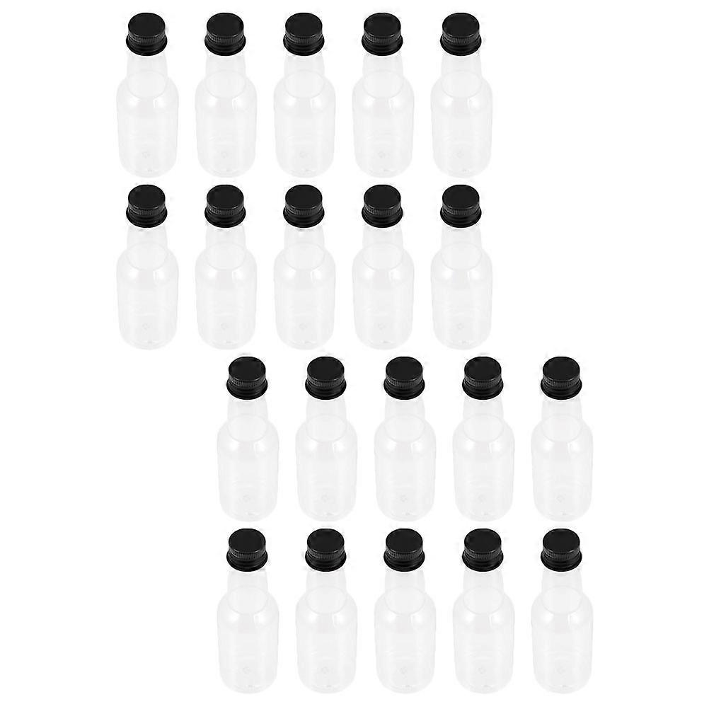 20 Pack Black Plastic Empty Bottles for Liquor Juice and Sauce Storage Portable Sealing Containers