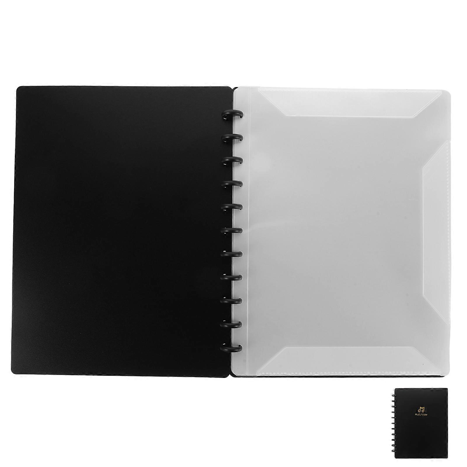 Transparent Sheet Music Folders with Mushroom Clip 20 Pages Capacity Portable File Binder Detachable Folder