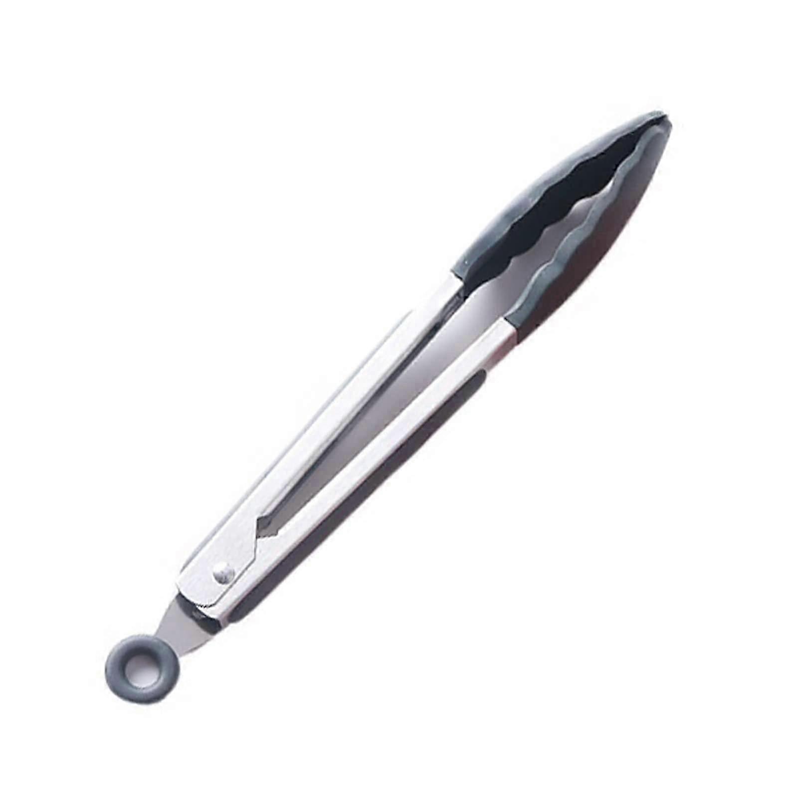 Compact Silicone BBQ Tongs - Essential Non-Slip Kitchen Tool for Grilling