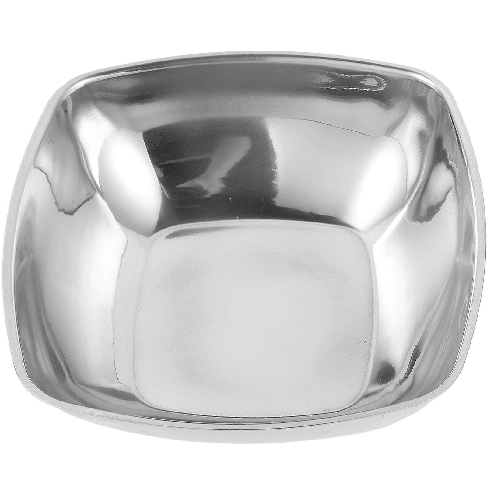 Stainless Steel Bowls For Mixing Multi-Purpose Design Noodles Bowl Restaurant Use Square Shape Serving 7.47x7.47in 1Pcs