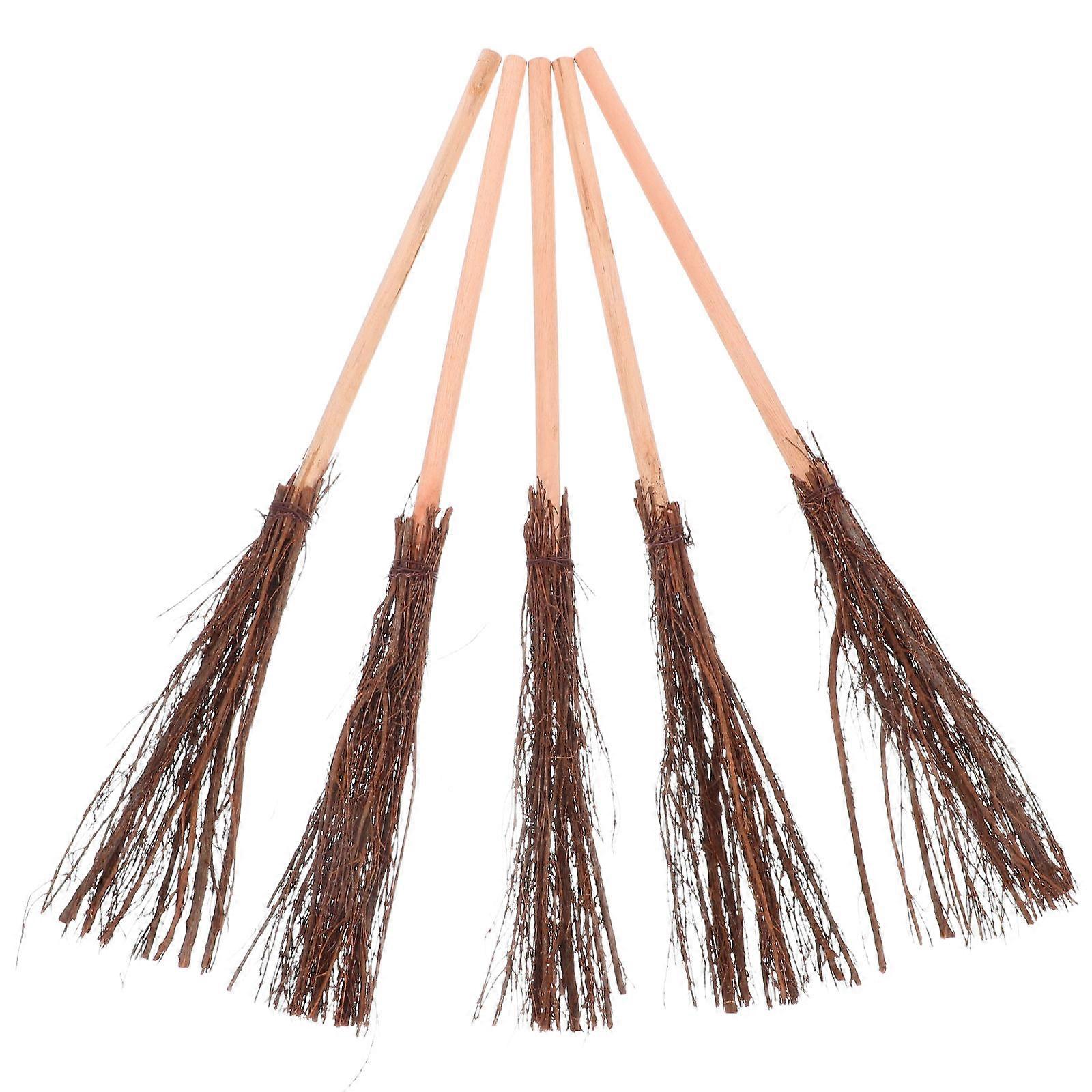 5pcs Handcrafted Mini Brooms for Dollhouses, Micro Landscapes & Desk Use – Unique Artisan Cleaning Tools for Decoration & Practical Purposes