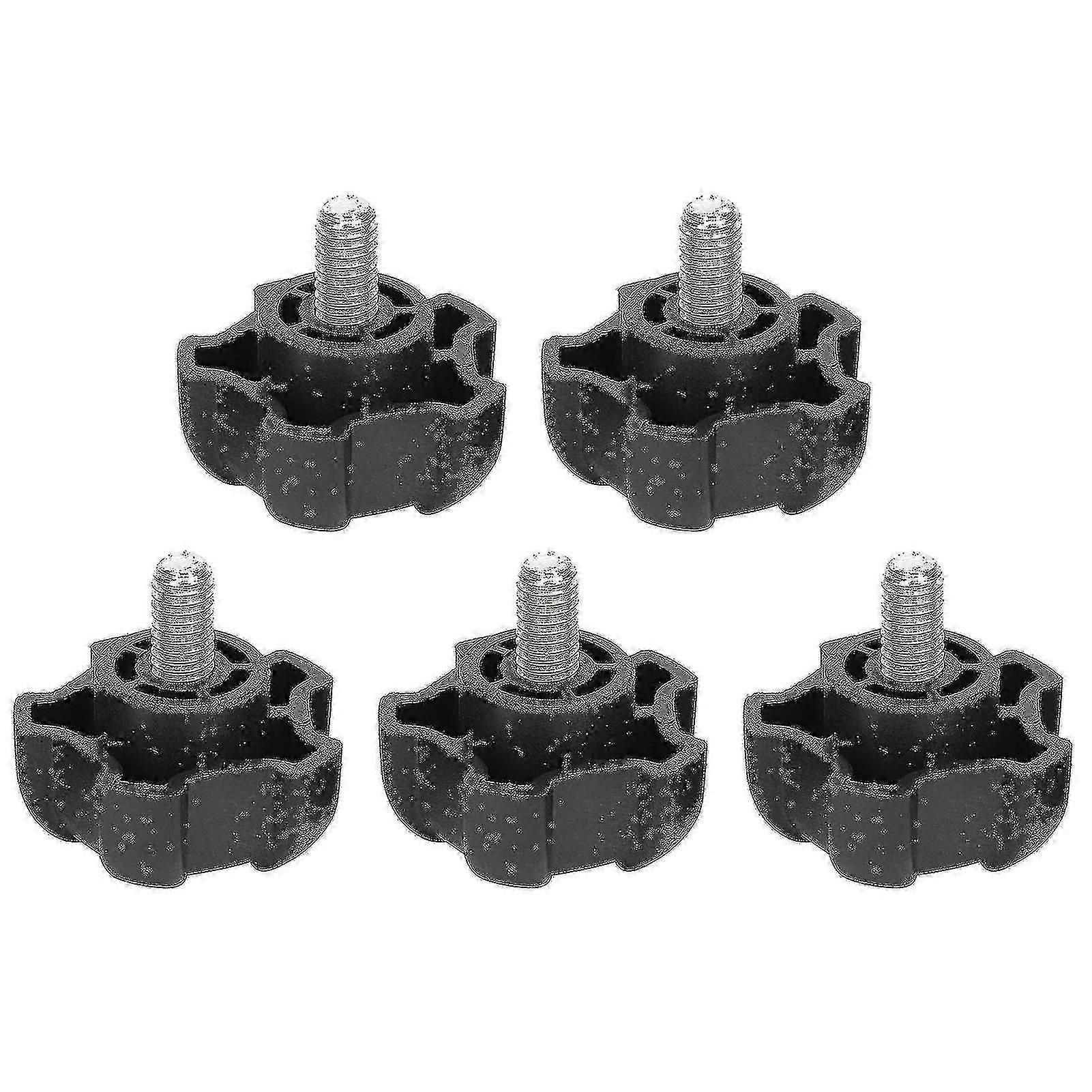 M6 10mm Adjustable Knob Bolt Plastic Five Star Head Hand Twisted Screw Locking Handle (5pcs)