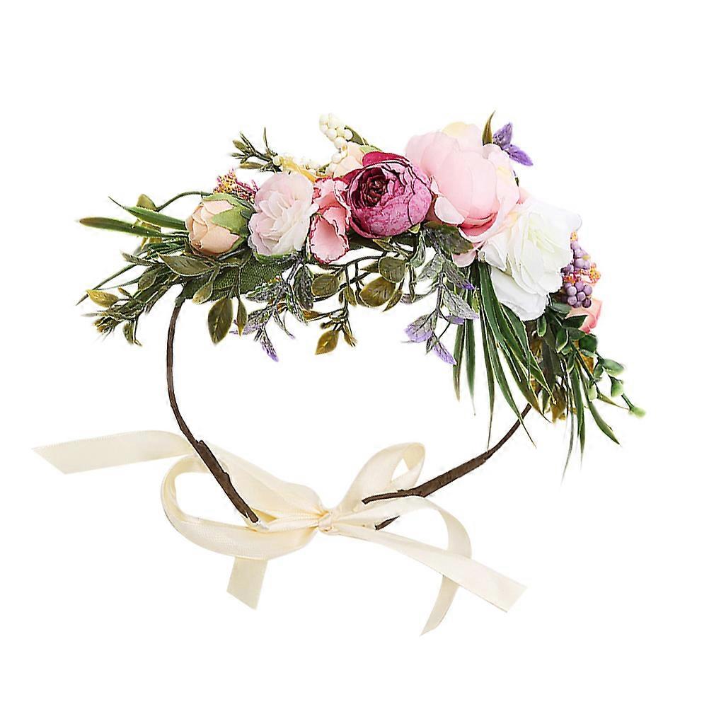 Elegant Cloth Flower Hairband for Decor Multi Color Wedding Headpiece with Simulation Flowers Size Suitable for Most People