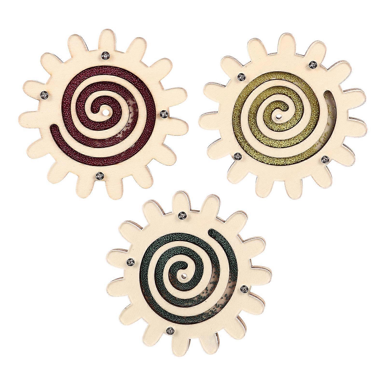 Funny DIY Graffiti Wood Chips Craft Decoration Toys For Kids Assorted Color Hand-painted 3Pack