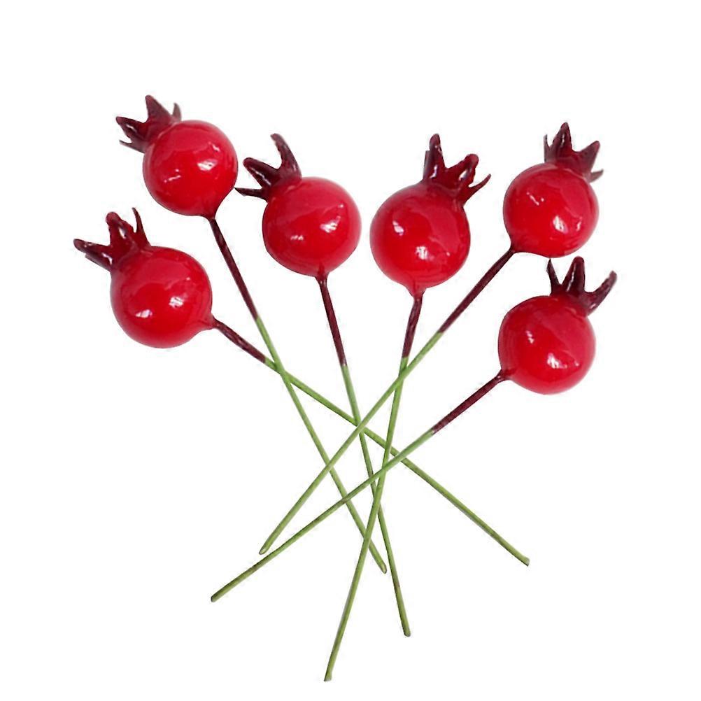 50pcs Realistic Red Foam Pomegranate Crafts for Decoration Perfect for Home and Photography Props