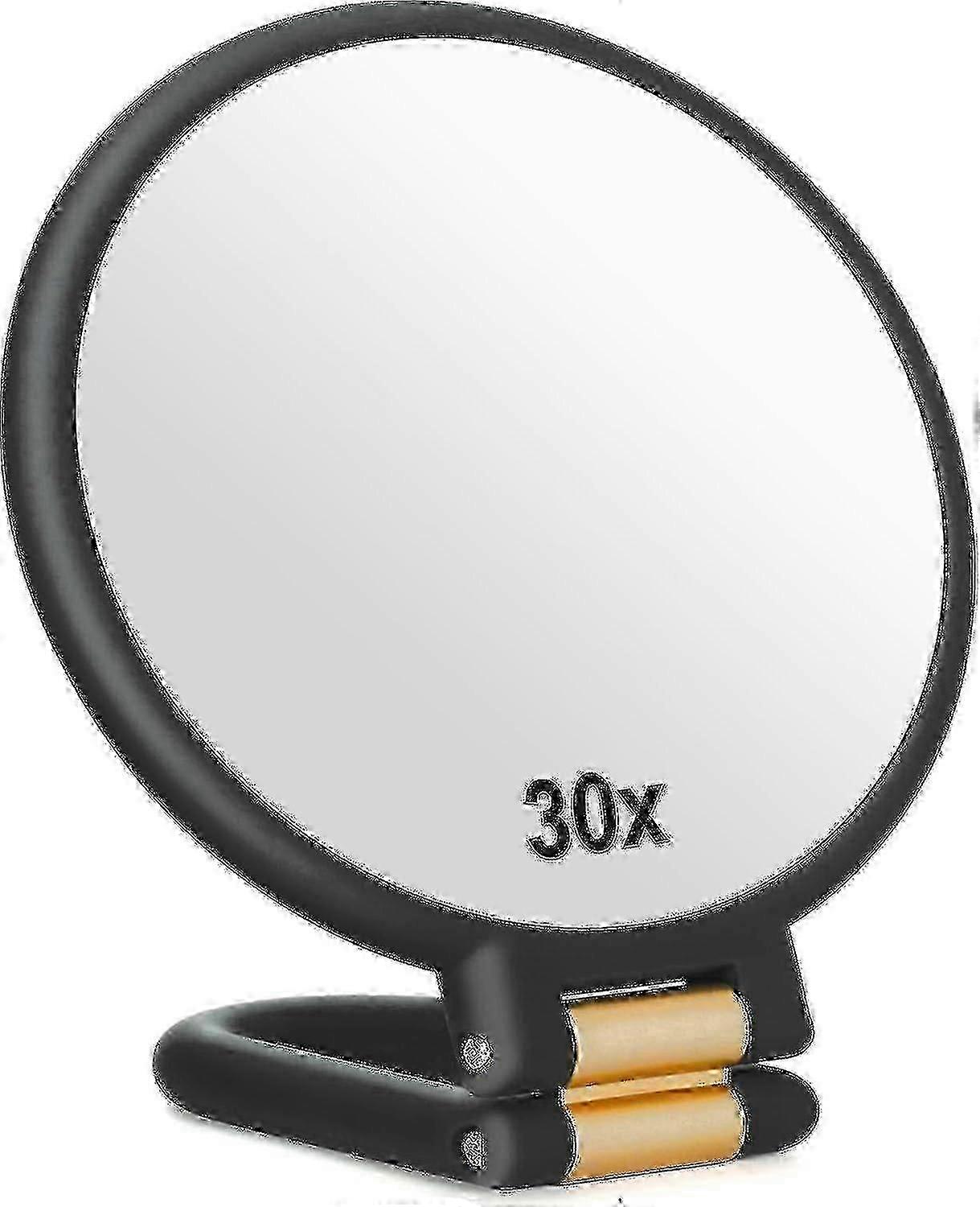 30x Magnifying Mirror Travel Hand Mirrors with Handle - Double Side Handheld Mirror with 1X 30X Magn