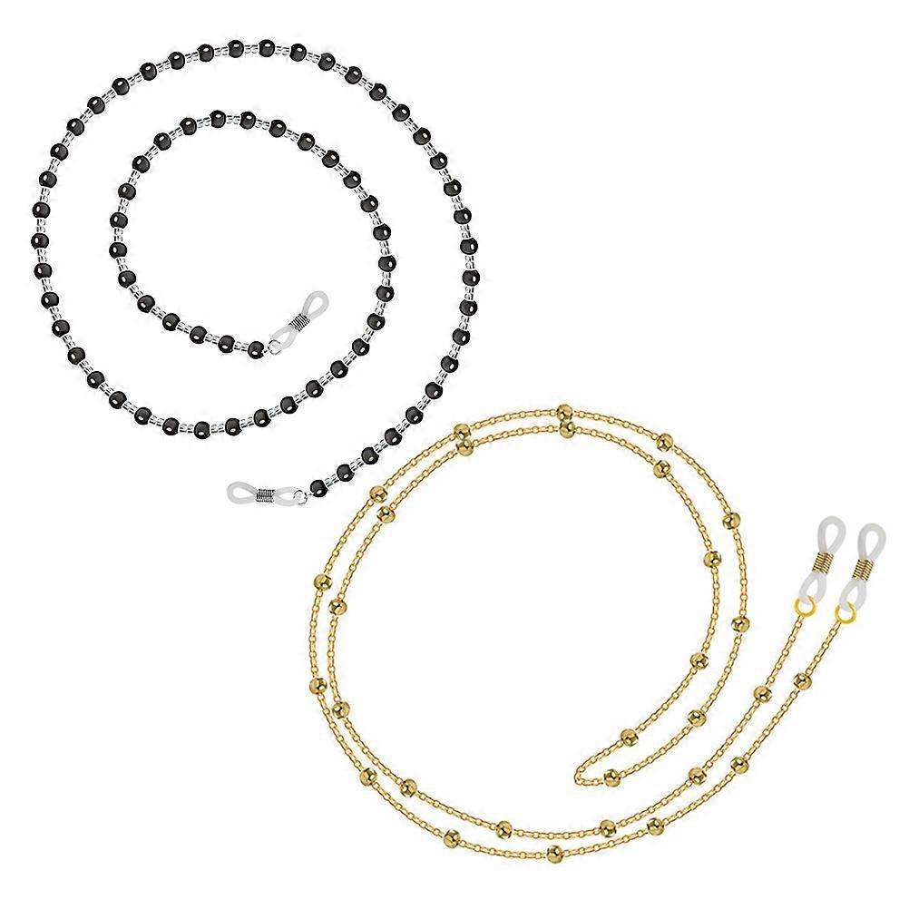 Brillenketten 2Pcs Mode Perlen String Für Erwachsene Täglichen Gebrauch Dekoratives Zubehör Aus Kupfer Und Acryl