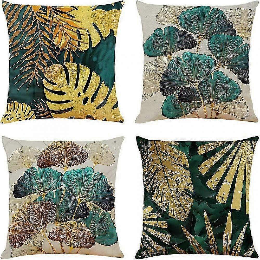 Golden Country House Style Pillowcase 50x50 cm - Decorative Cushion Cover for Seats & Home D��cor