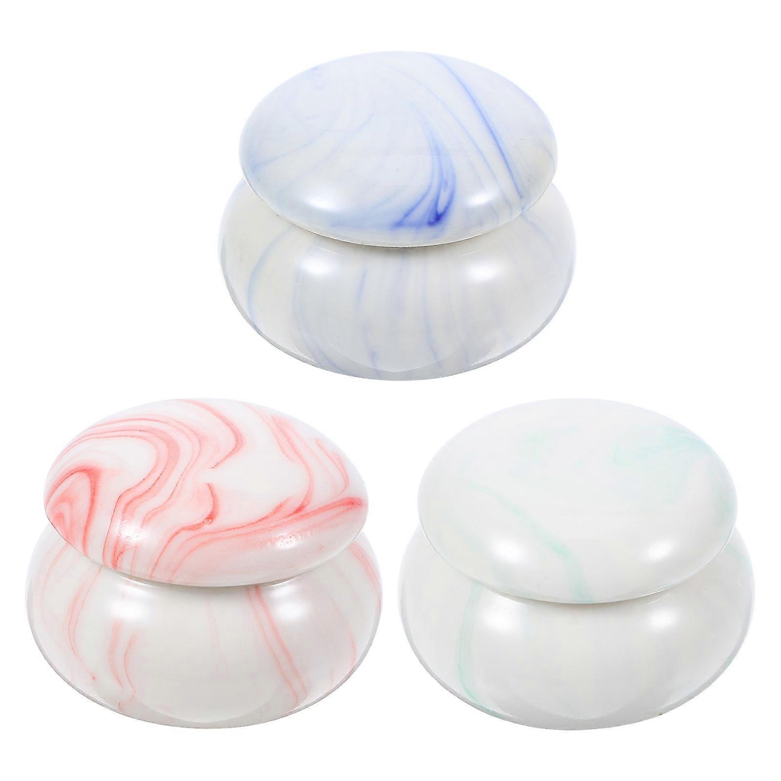 3pcs Marble Design Cosmetic Storage Jars Small Sub Containers Face Cream Jars