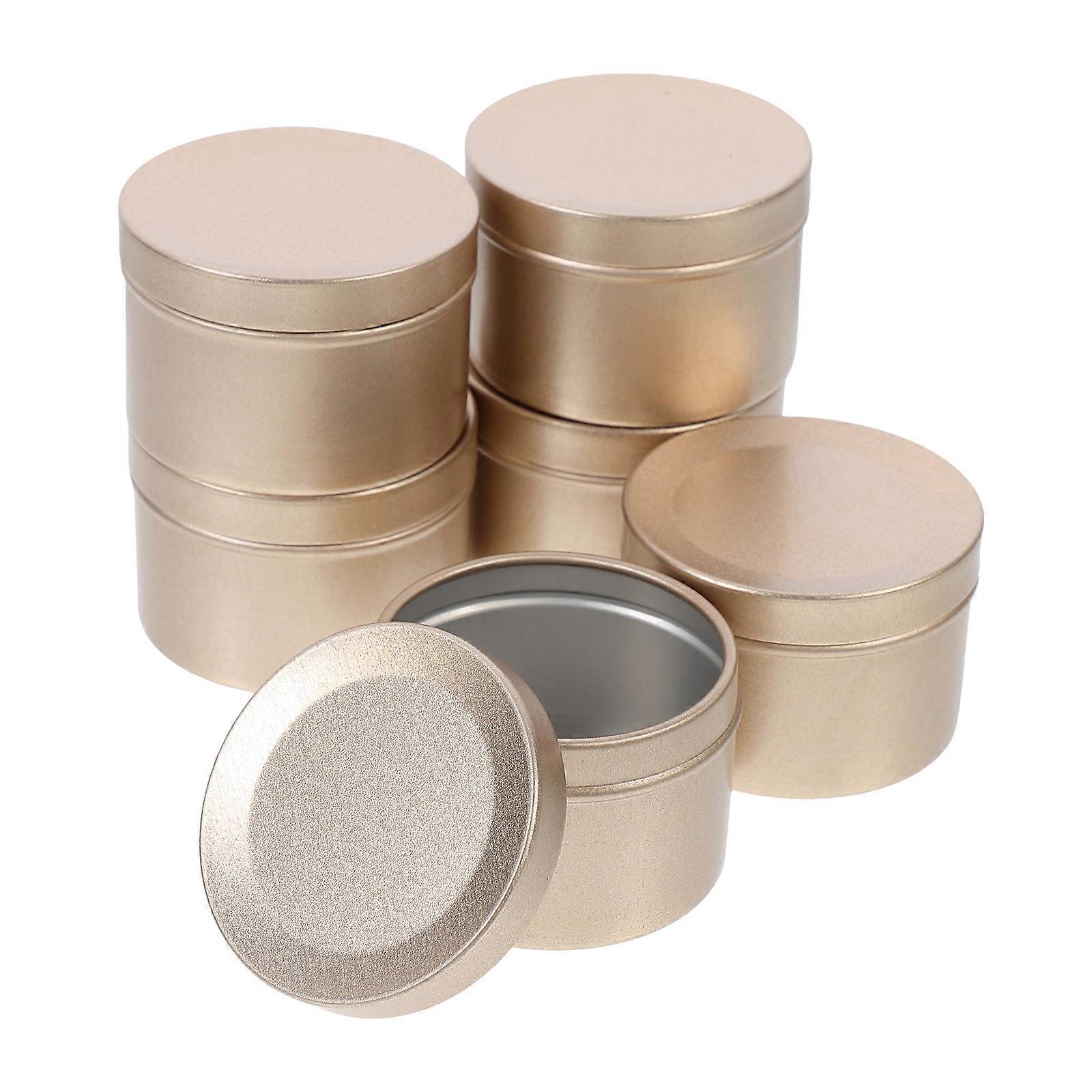 Round Aluminum Containers For Storing Candles And Crafts 5X5X3.5CM 6Set With Leak-Proof Screw-Top Lid