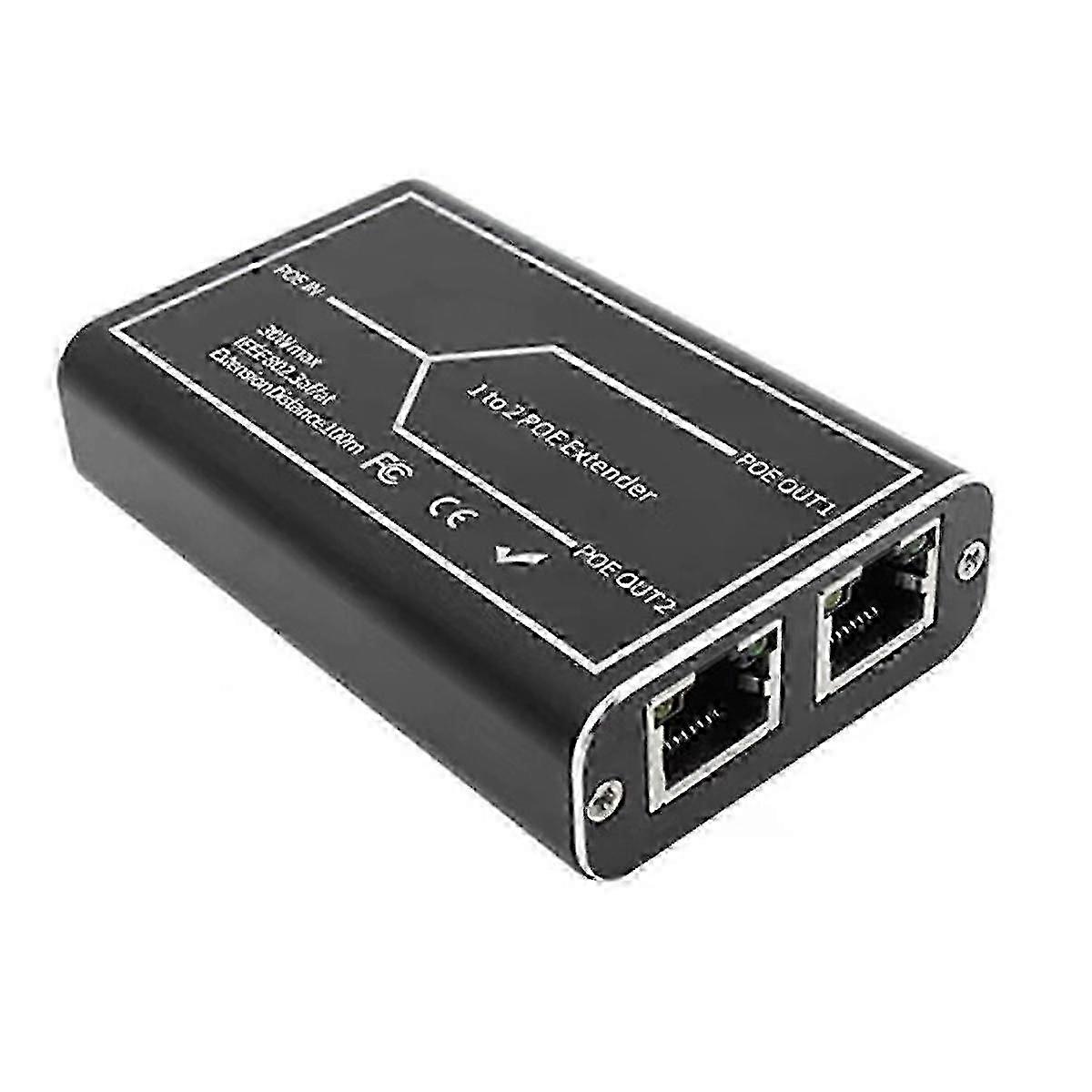 Gigabit POE Extender 2 Port 1000M Netzwerk Switch Repeater 30W IEEE802.3Af/At Plug&Play für PoE Switch NVR IP KameraSchwarz SZRH A-S