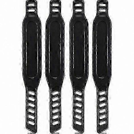 Universal Exercise Bike Pedal Straps with Easy Adjustment, Durable Rubber, 2 Pairs Black