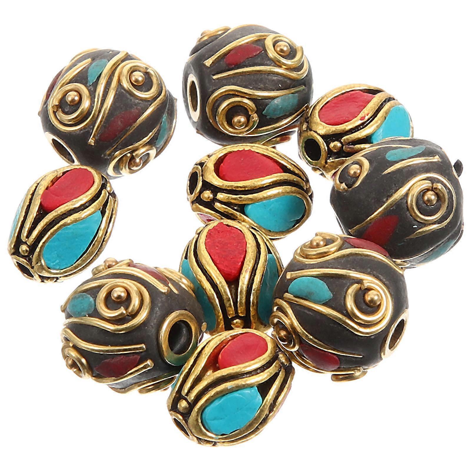 10pcs Handmade Buddha Spacer Beads for Jewelry Making Antique Design DIY Craft Beads for Bracelets, Key Rings & Buddhist Accessories Ideal Gifts