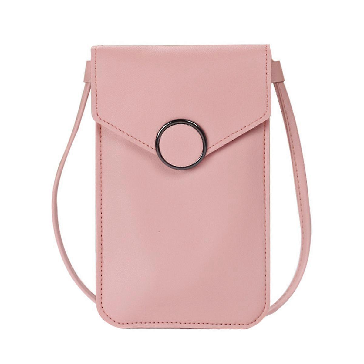 PU Phone Pouch with Touchscreen, Durable Lightweight Crossbody Bag for Women, Transparent Cell Phone Holder with Internal Layers, Versatile Everyday