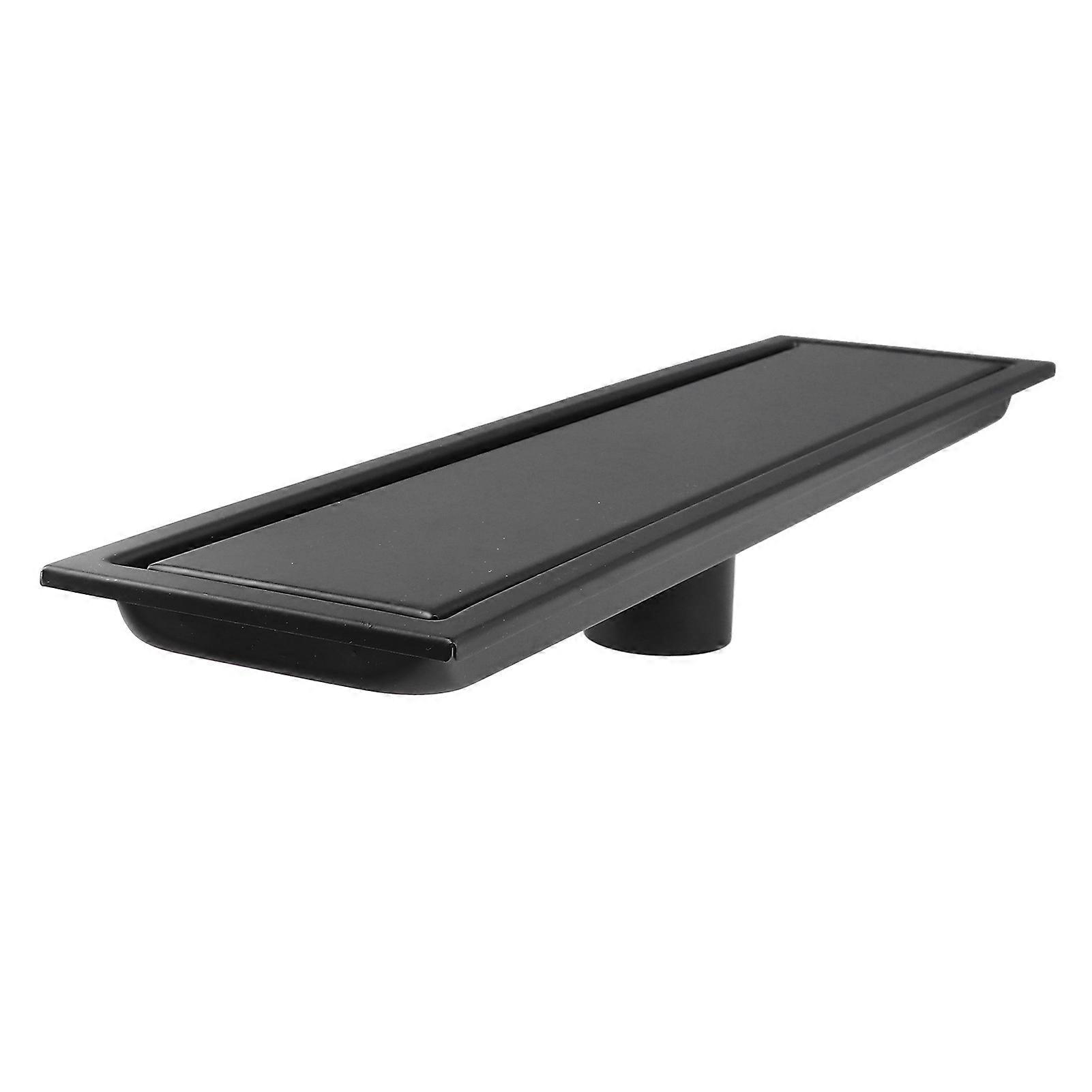 Shower Floor Drain 40cm Stainless Steel Black Rectangular Model