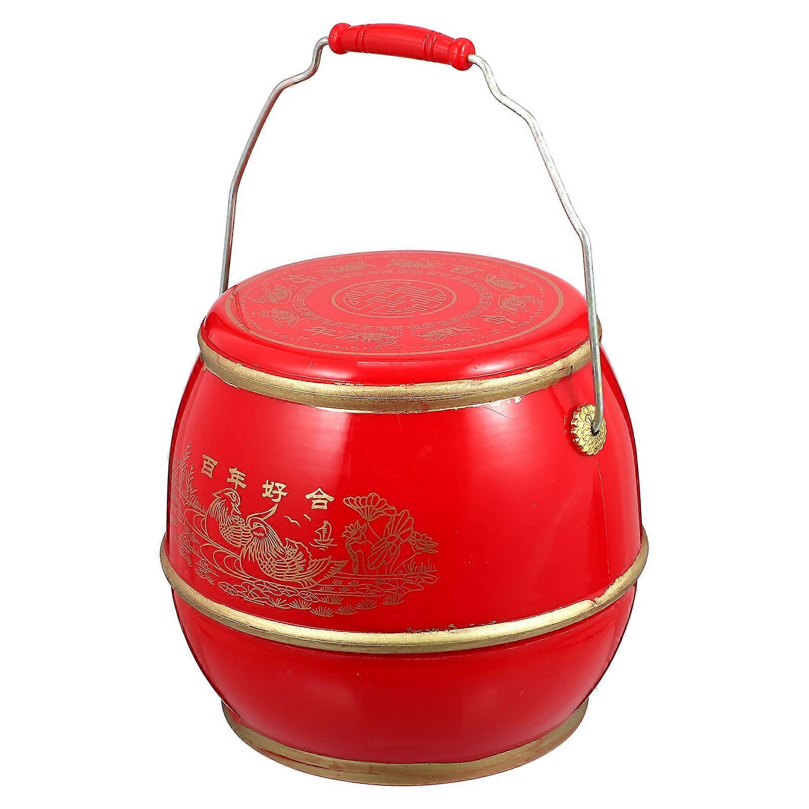 Asian Decorative Egg Holder Plastic Bucket For Wedding Ceremony 16X14X14CM Convenient 1Pc