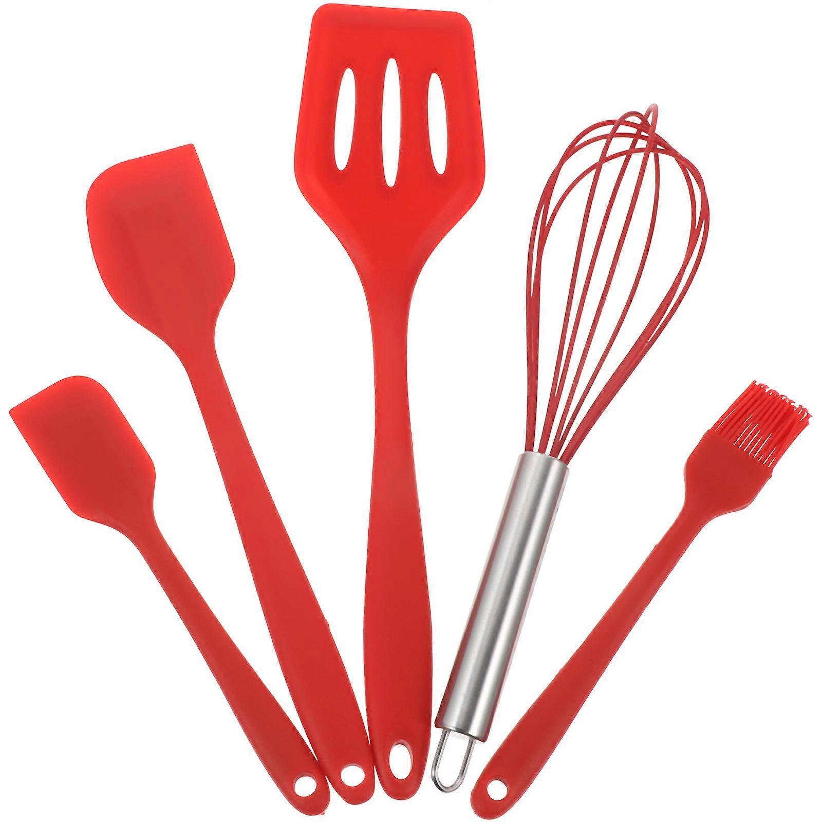 Practical Silicone Utensil Set for Everyday Cooking and Baking in Red Color Featuring Heat-resistant Function 1 Set