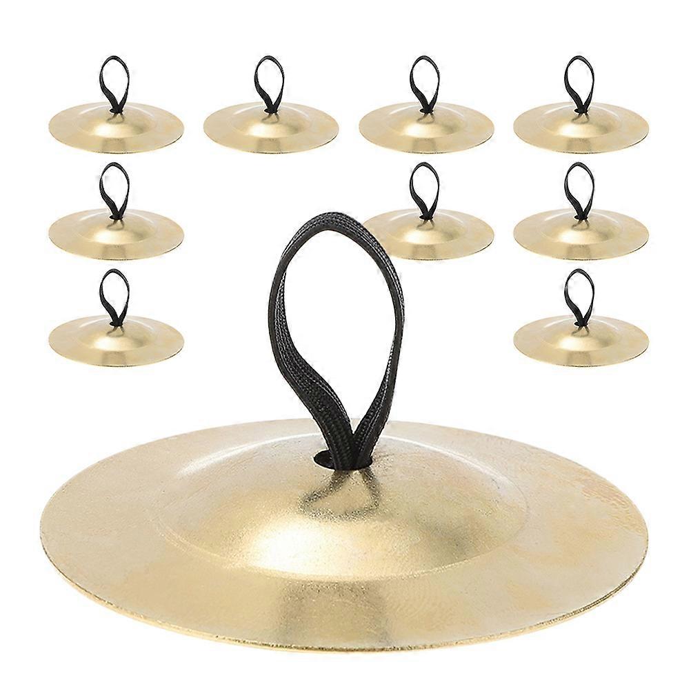 10Pcs Belly Dancing Cymbals Percussion Instruments For Dancers 5.50X5.50X0.50cm Golden Round Create Crisp Sound