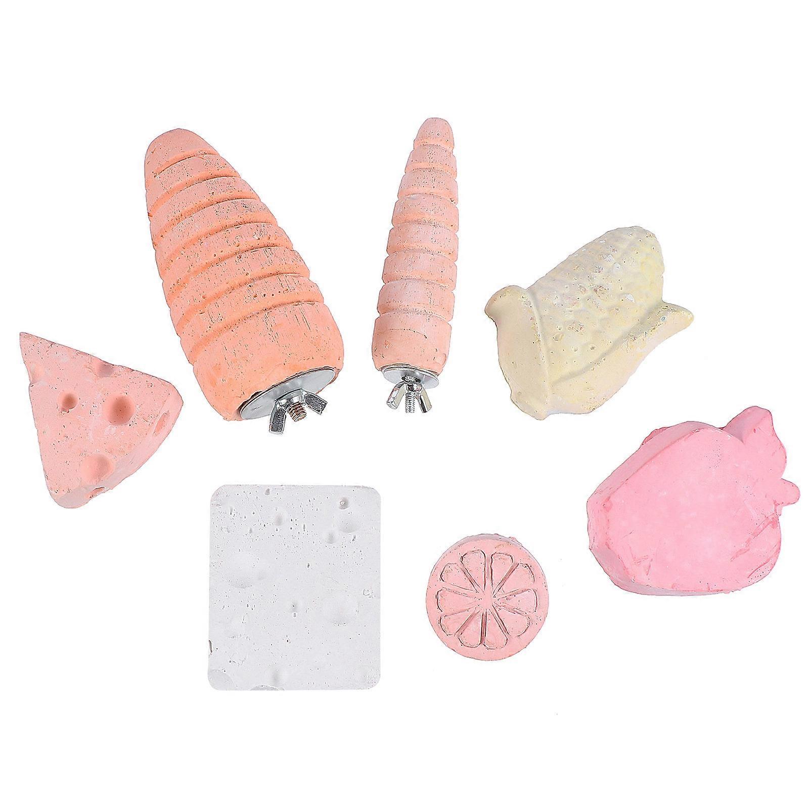 Chew Molar Pet Toy For Small Pets Like Hamster, Rat And Bird Assorted Color 7Pcs For Stress Relief