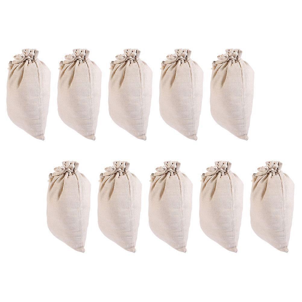 Reusable Spice Bag 10Pcs Small Spice Bags Drawstring Closure For Family Storage White 16X13Cm