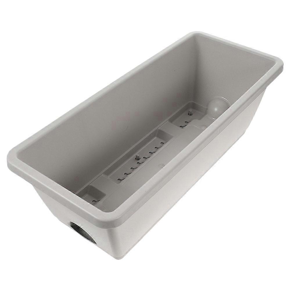 Household Window Box Planter Set of 1 Resin Grey Plant Pot with Saucer for Home