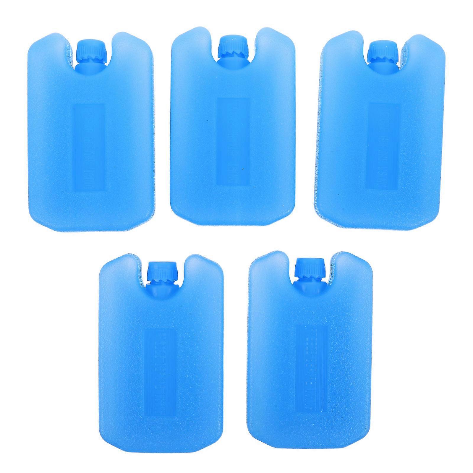 5pcs Reusable Ice Cooler Packs for Food, Lunch Boxes, Camping & Outdoor Use Conditioner Fan Freezer Blocks & Crystal Box Compatible Cooling Solution