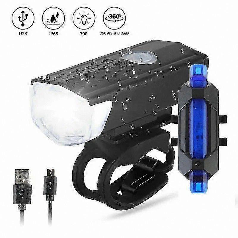 USB Rechargeable LED Front Light for Mountain Biking - Waterproof Cycling Accessory with Safety Alert Feature