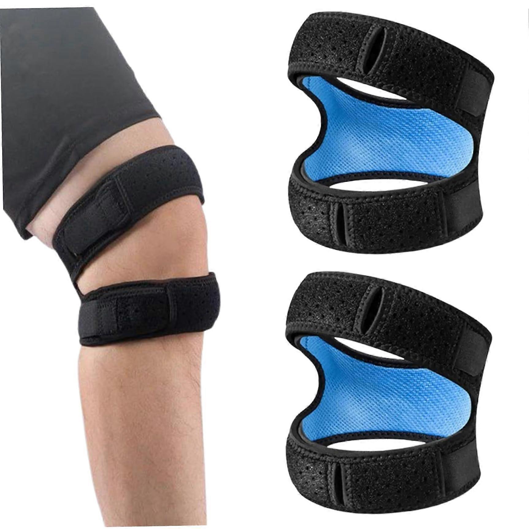 Patella Band Knee Support 1 Pair High Compression Polyester Non-Slip Impact Resistant for Basketball Football Running Black