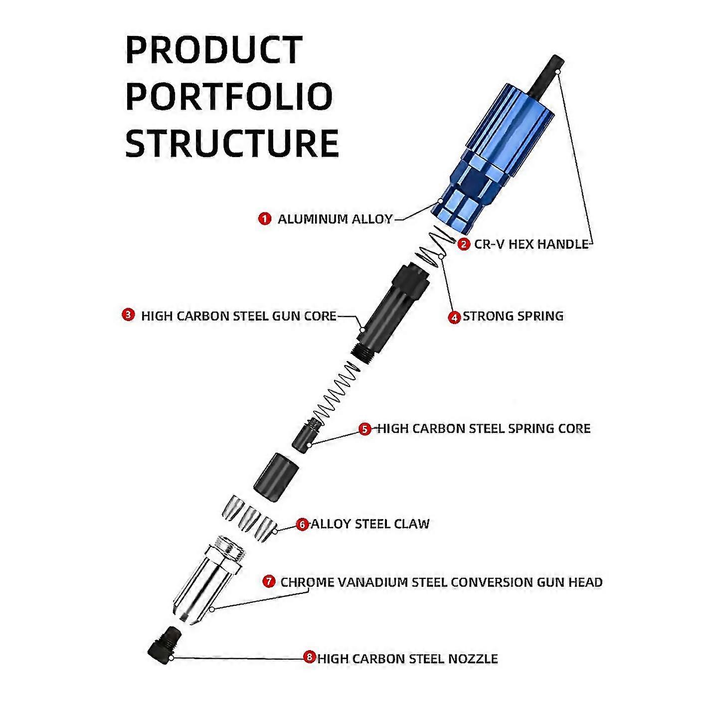 For 2448mm electric rivet adapter home cordless riveting