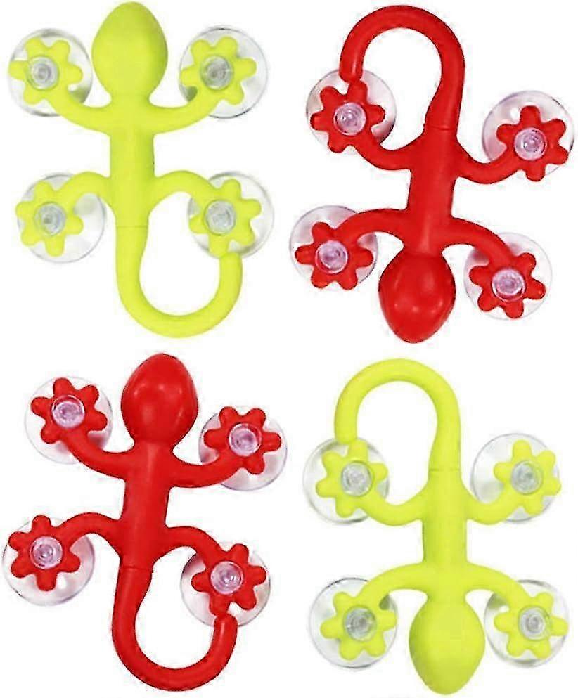 Large Gecko Suction Cup Wall Hooks - Strong 9 x 6.5 cm Holders in Various Colors, 4-Pack for Home Organization & Decor