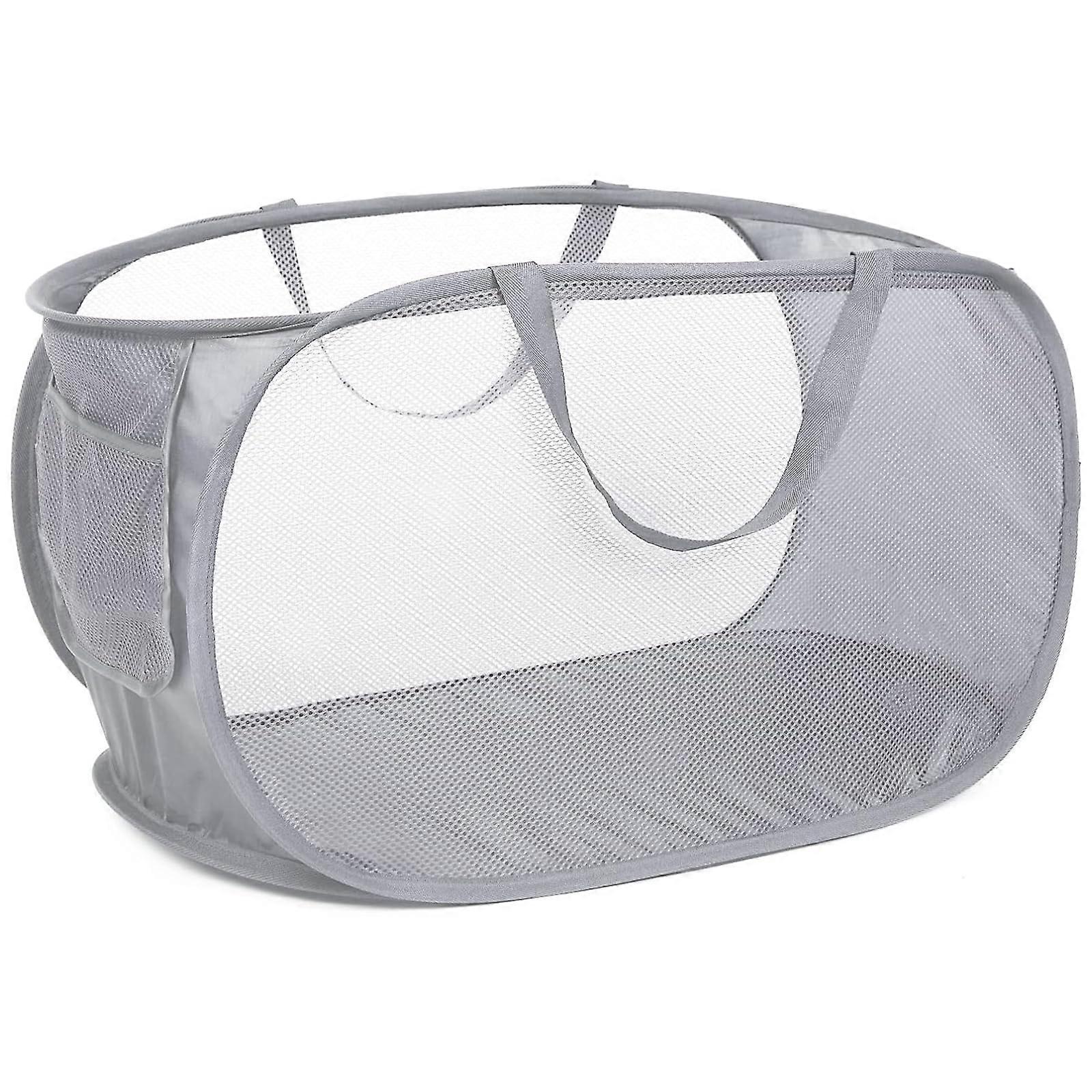 Collapsible Laundry Basket Foldable Washing Hamper Space-Saving Portable Storage for Home Travel Camping Grey