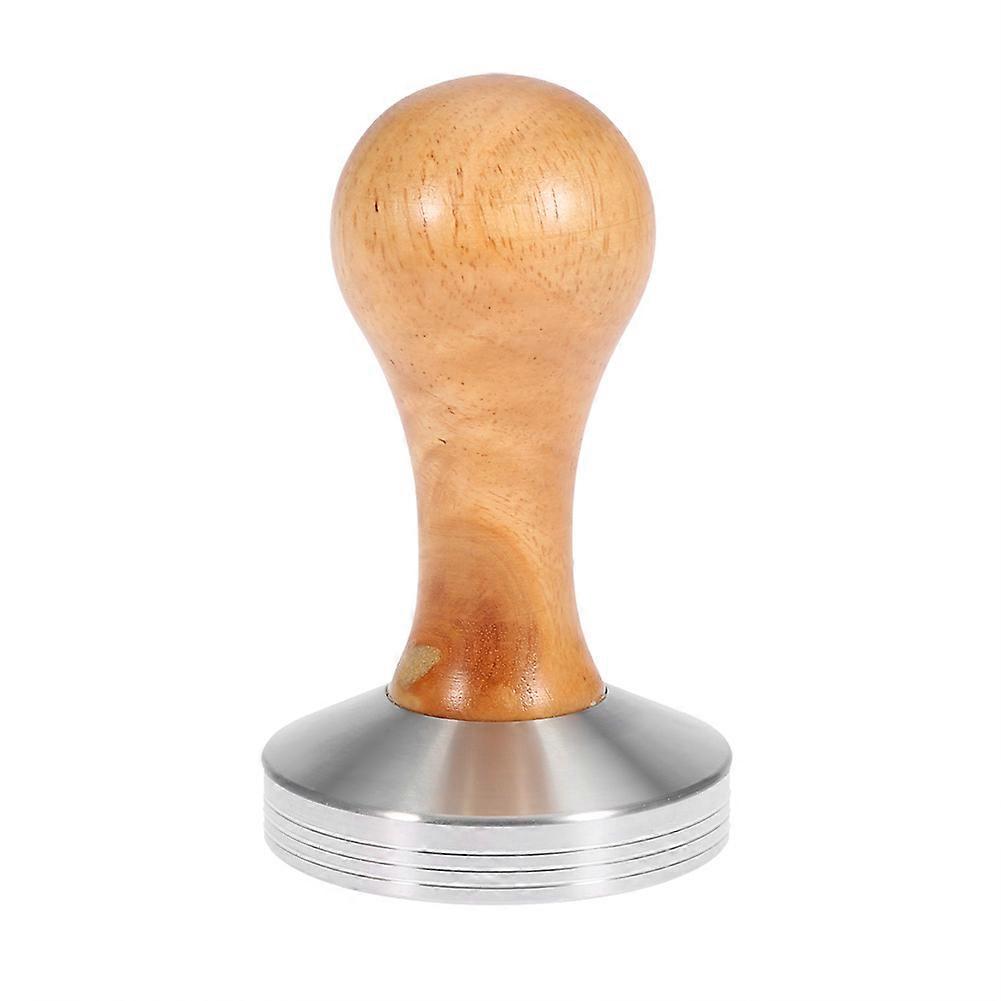 58mm Handheld Oak Wood Handle Coffee Tamper Coffee Bean Press Tool (Thread Base)