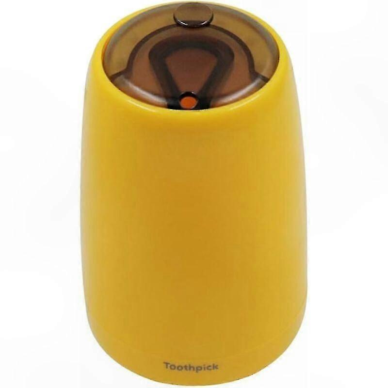 Compact Retractable Toothpick Dispenser in Yellow