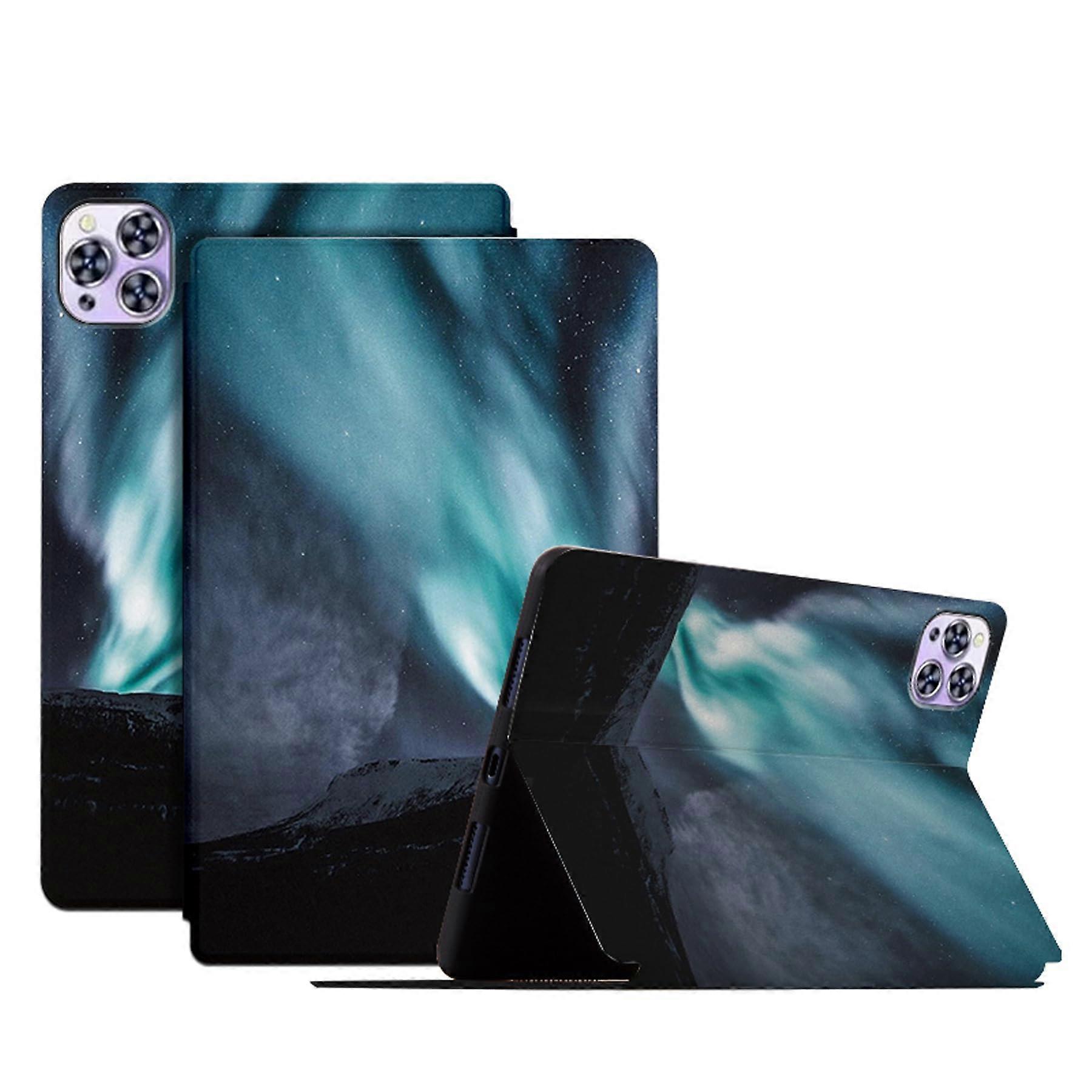 DayQiQiPu Hülle für TCL Tab 10L Gen 2 10,1 Zoll - PU Leder Flip Stand Hülle mit Auto Schlaf/Aufwach Funktion, Sternenfluss Muster