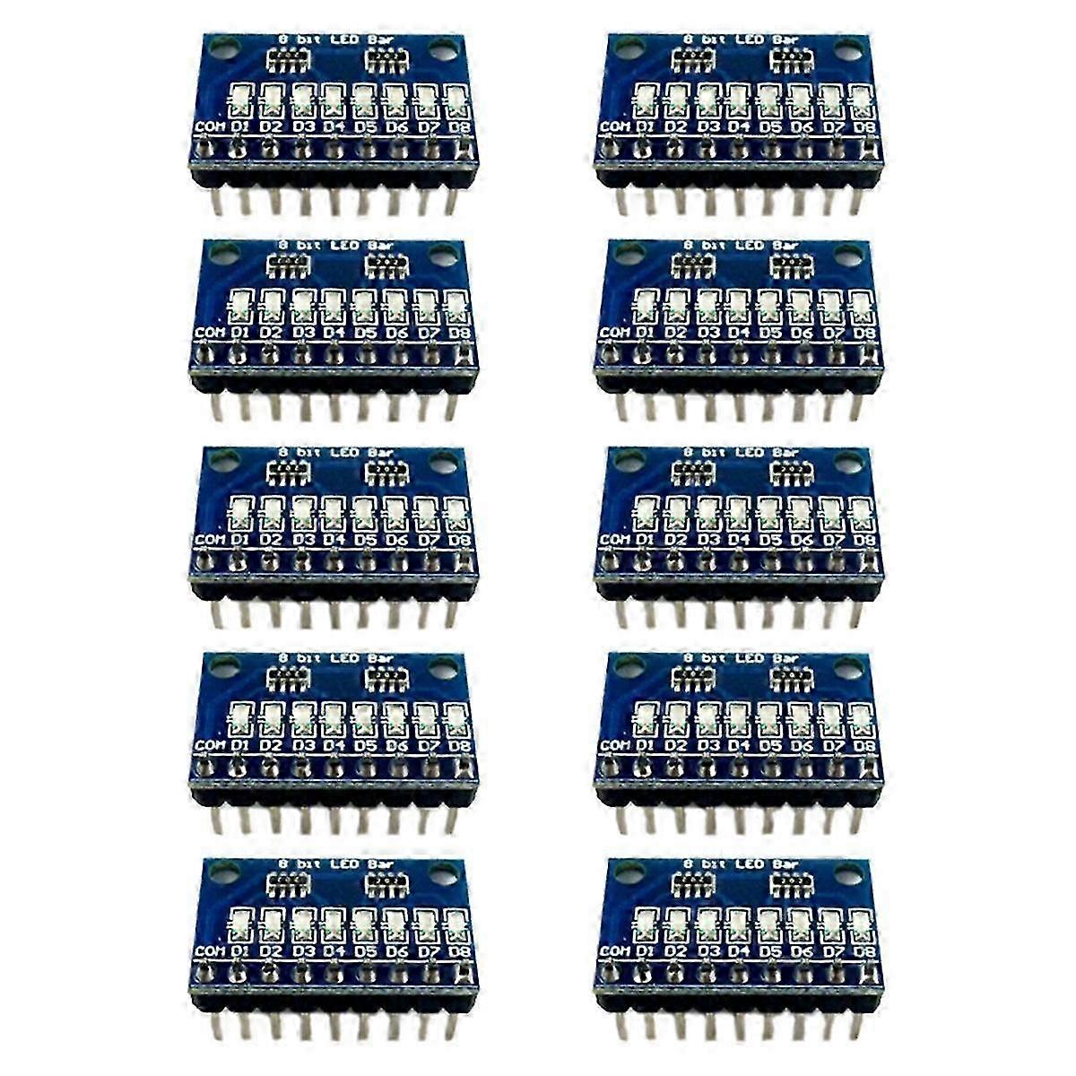 New 3.3V to 5V 8 Bit Blue LED Indicator Module DIY Kit for NANO 4 Nodemcu V3, Pack of 10 Pcs Common Cathode