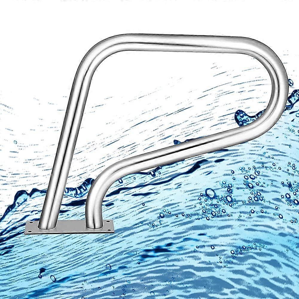 Swimming Pool Safety Hand Rail Easytoinstall Swimming Pool Handrails, Silver Stainless Steel, 3bend Safety Escalator (81×57cm)
