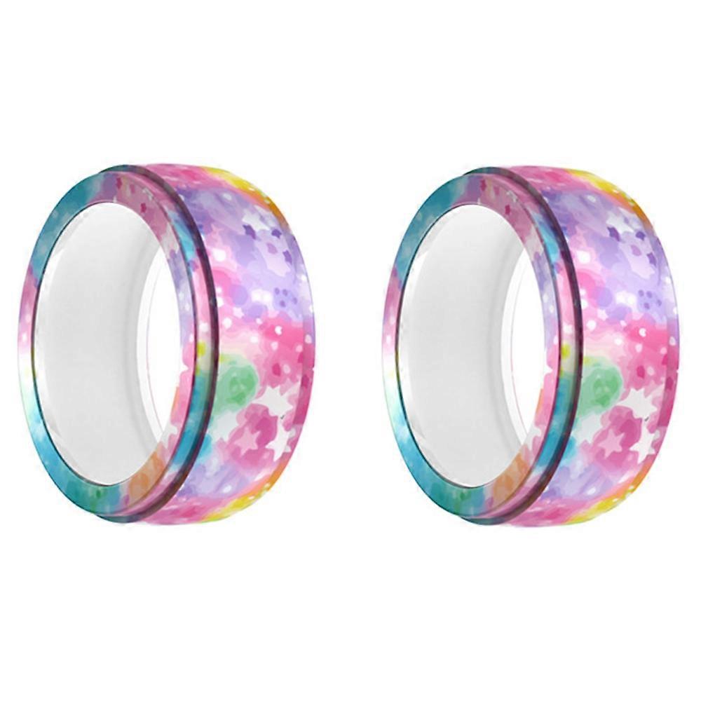2Pcs for Samsung Galaxy Ring/Oura Ring Gen3 Smart Ring Protective Cover S+M Printed Pattern