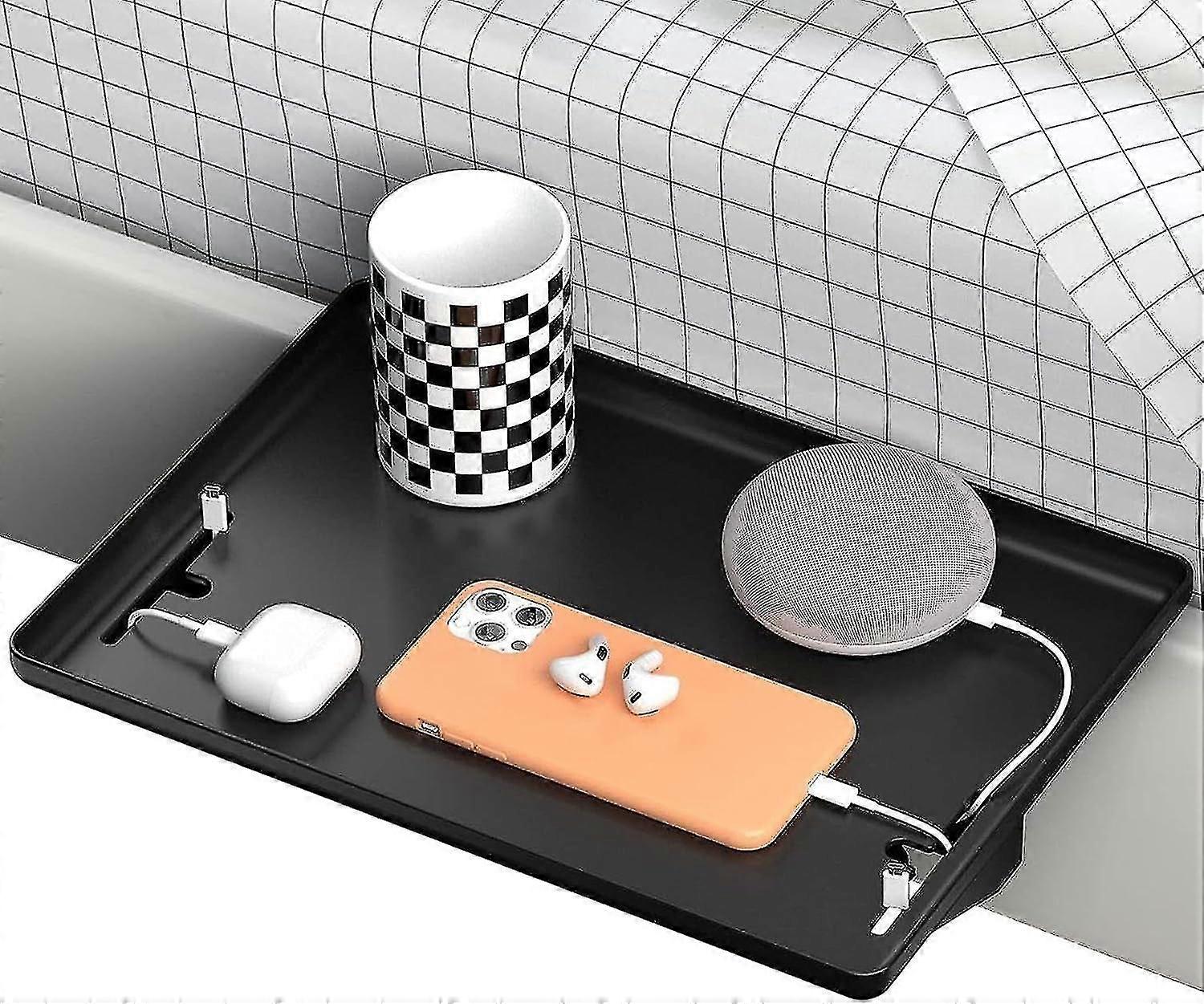 Foldable Hanging Bedside Table Organizer with Clip for Bed