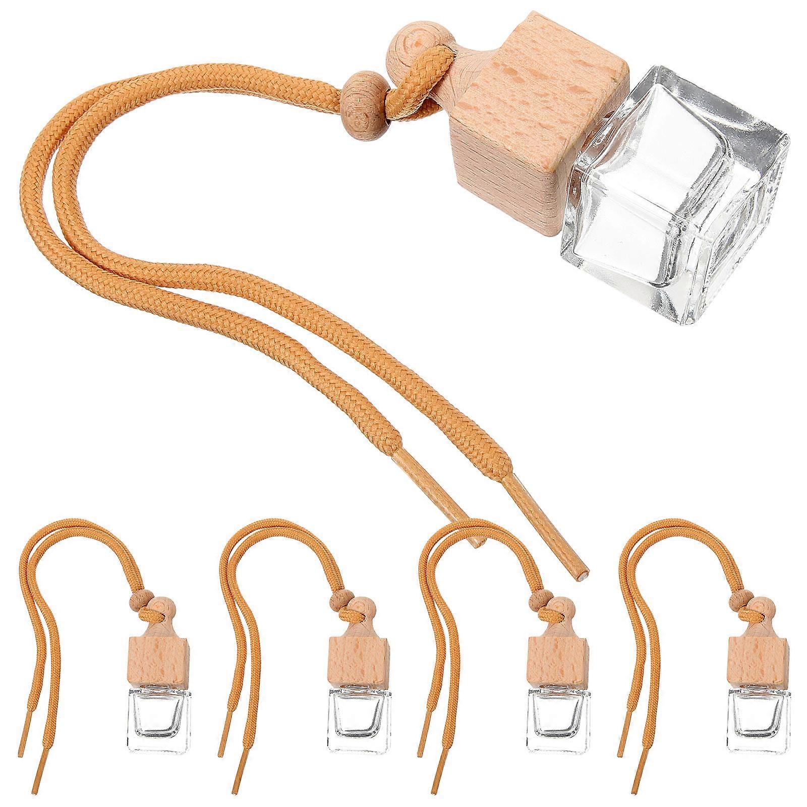 5pcs Transparent Car Air Freshener Perfume Bottle Pendant Fragrance Diffuser Durable Compact Portable Scent Blending