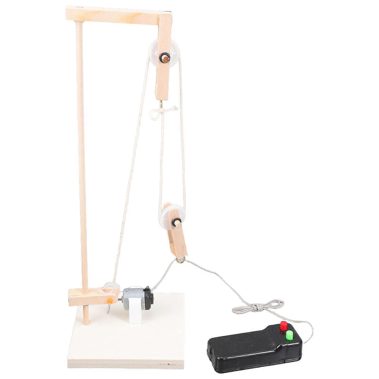 Diy Pulley Crane Kit Wooden Remote Control Physics Experiment Stem Science Learning Family Interaction Hands Building Problem Solving