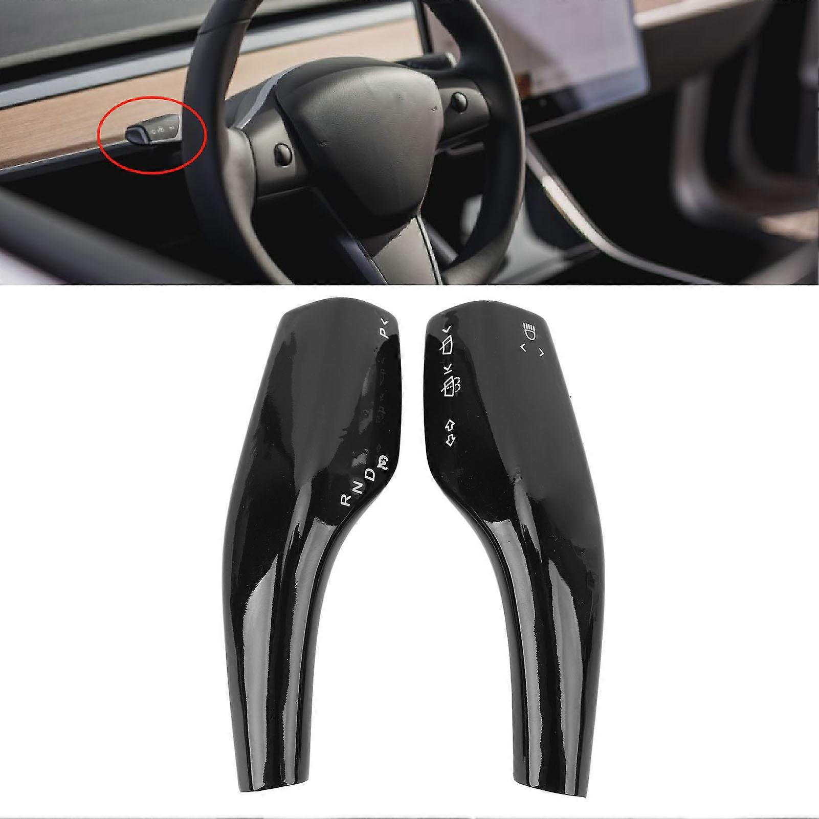 Glossy Black ABS Steering Lever Cover Deformation Proof Pair