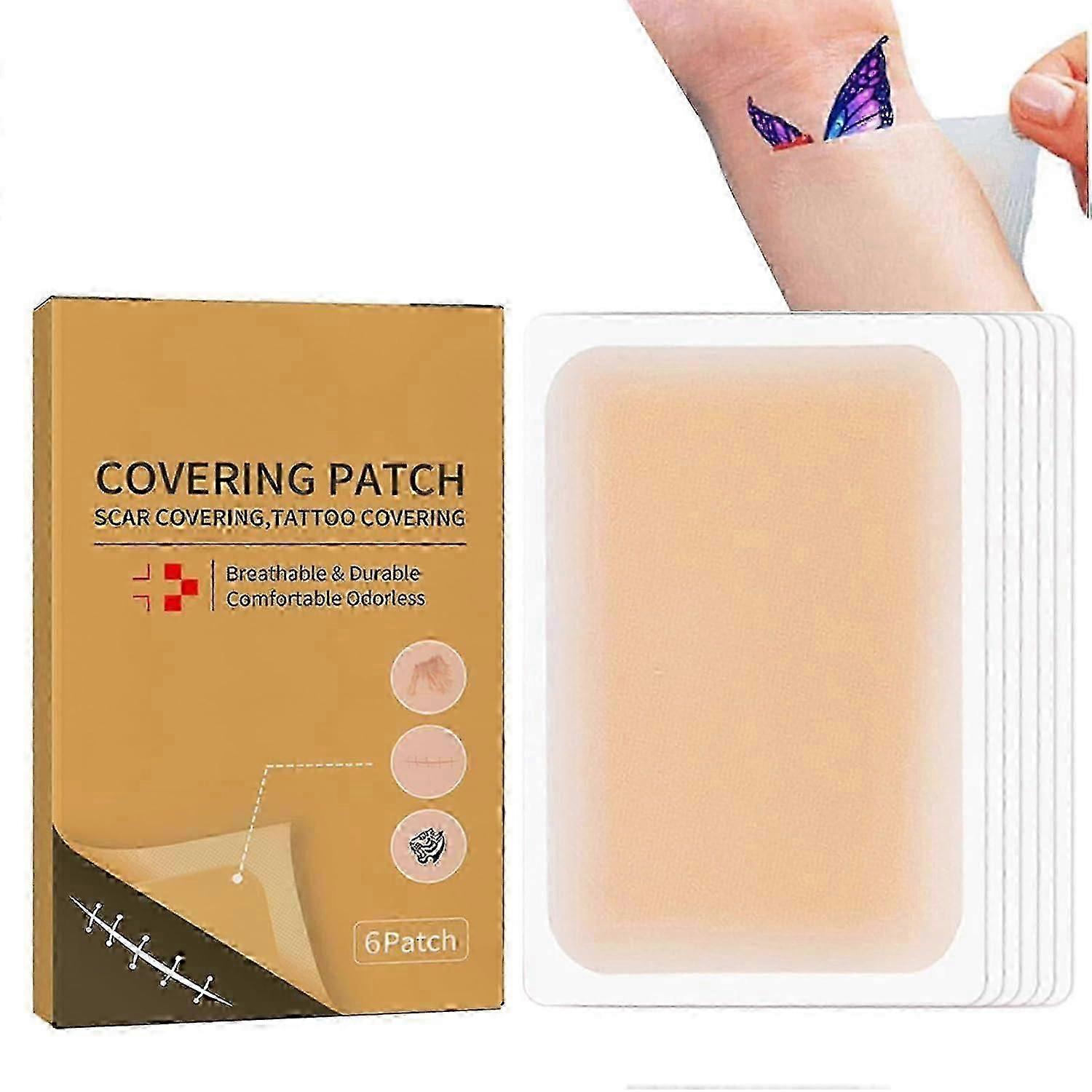 Couverture de tatouage, ruban de couverture de tatouage ultra mince imperméable à l’eau résistant à la transpiration, patch d’autocollant de correcteur de tatouage de peau naturelle respirant pour les cicatrices tatouages naissance