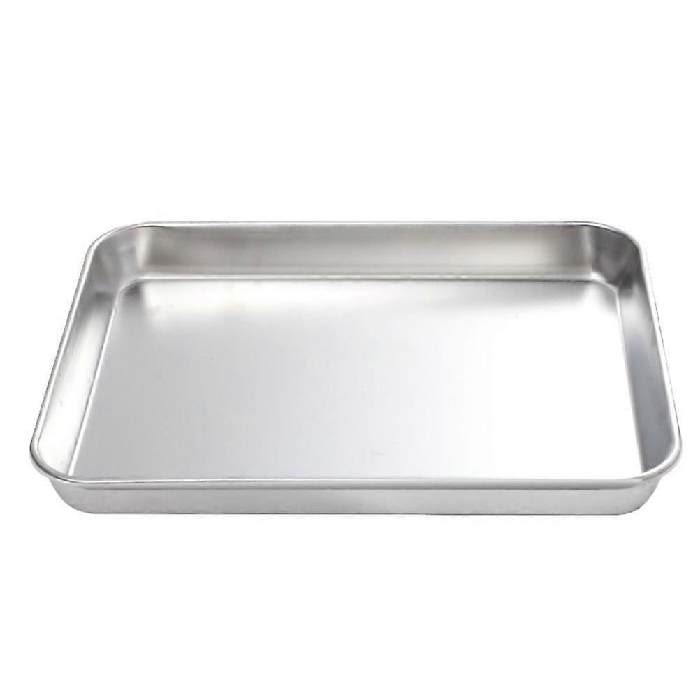 1Pc Stainless Steel Baking Cake Pan Flat Bottom Tray Sushi Storage Plate