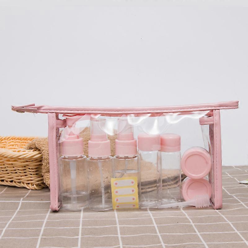 Travel bottle set with 11 pieces, thoughtfully and practically designed