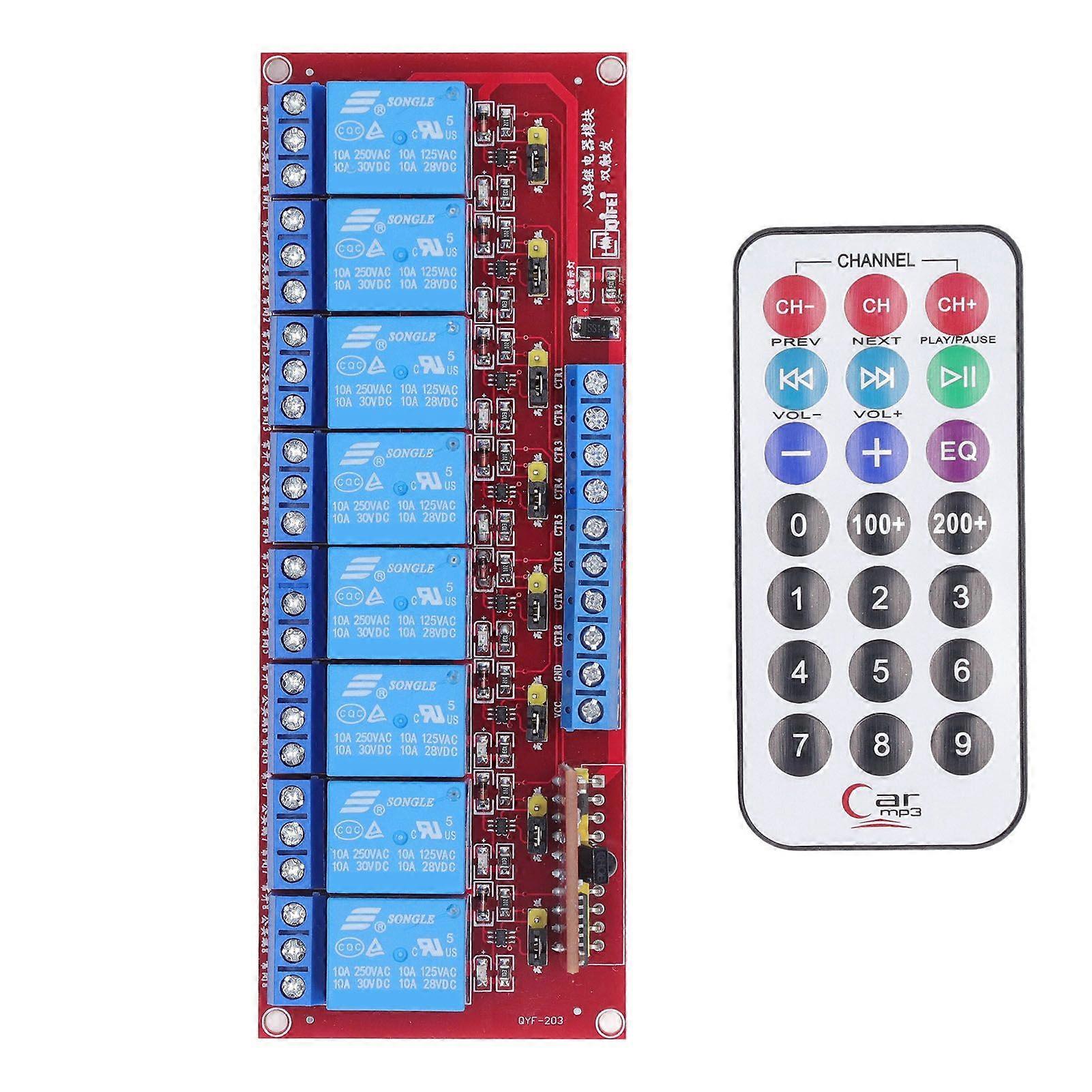 Relay Receiver Board Universal Infrared 10A Secure Remote Control Switch 8 Way Motor Light Door DIY Wireless Controller 5V