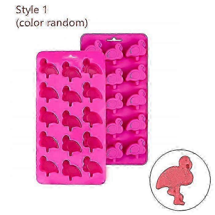 Feiskoo Hawaiian Cactus Flamingo Silicone Ice Molds for Party Drinks