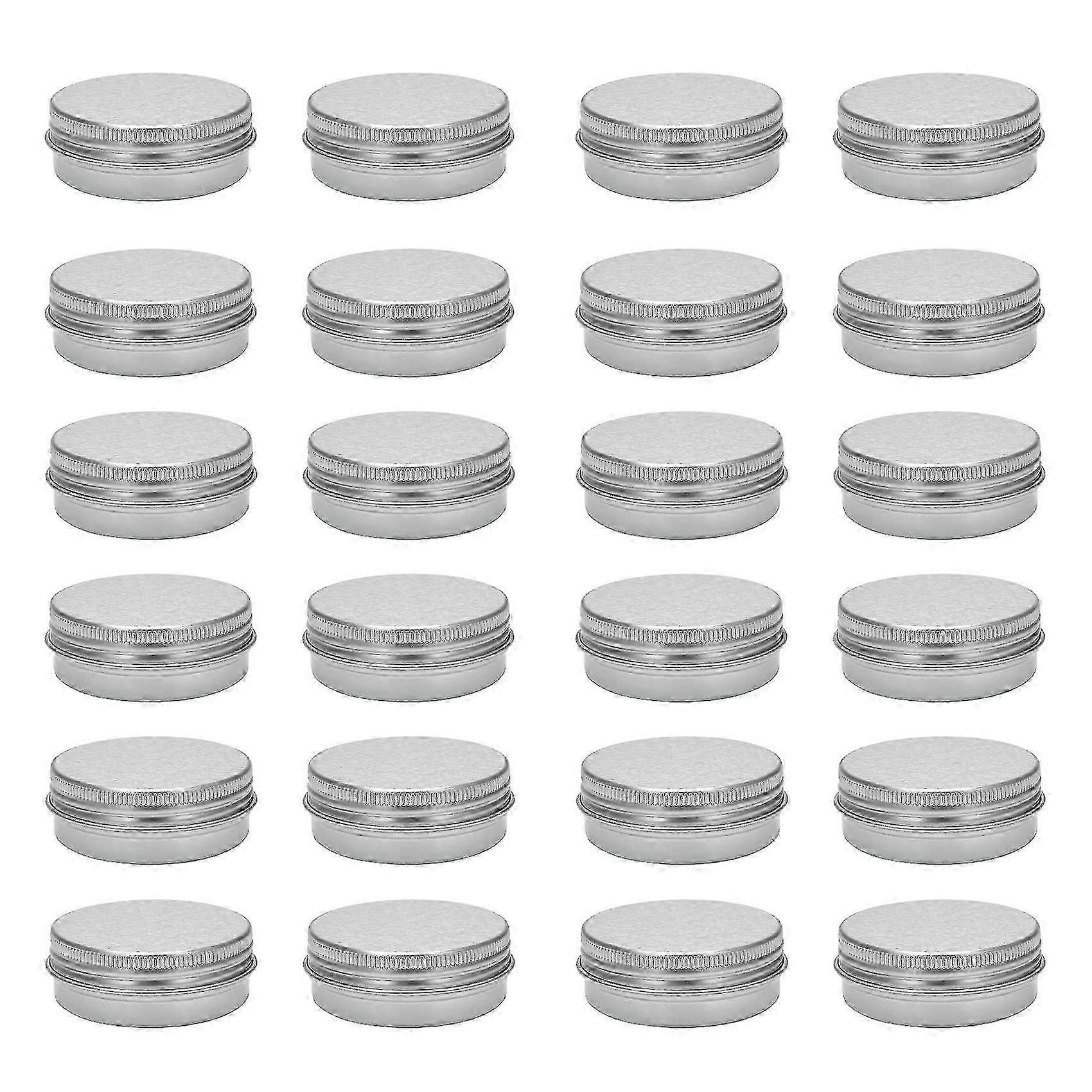 30ml Silver Small Aluminum Round Lip Balm Storage Jar Containers Wi...