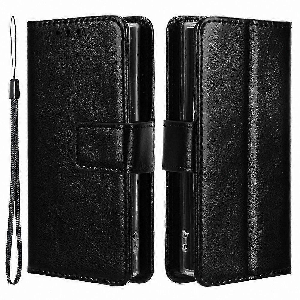Shockproof Wallet Stand Cover with Crazy Horse Texture for Nokia 105 4G (2023) Phone Case